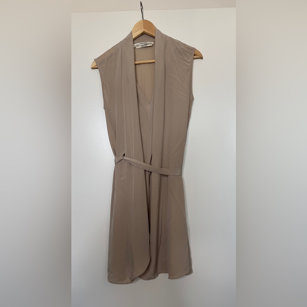 All Saints Tan Silk Garment